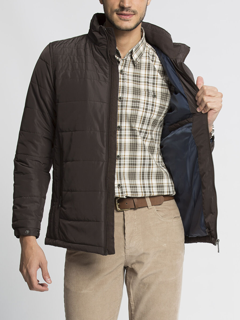 Mann BRAUN Steppmantel-1