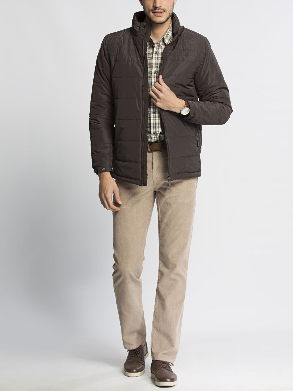 Mann BRAUN Steppmantel-3