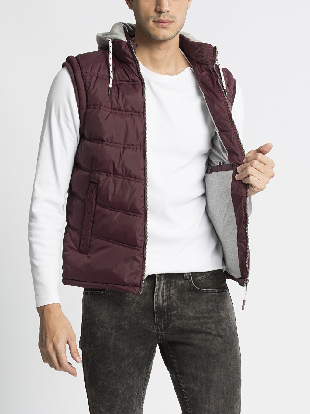 Gilet ROUGE BORDEAUX Homme-1
