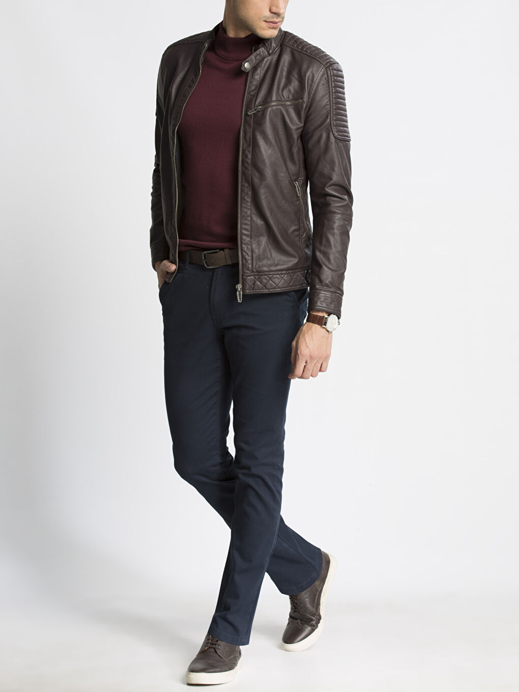 Bordo Melanj Şişme Mont-2