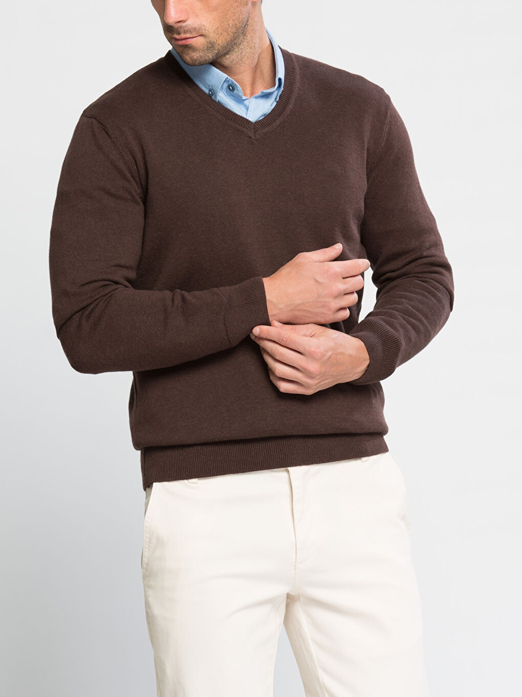 Siyah V Yaka Basic İnce Triko Kazak