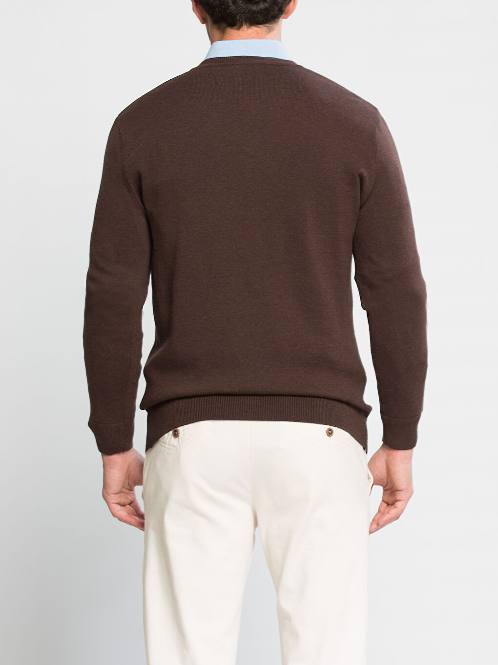 Siyah V Yaka Basic İnce Triko Kazak-1