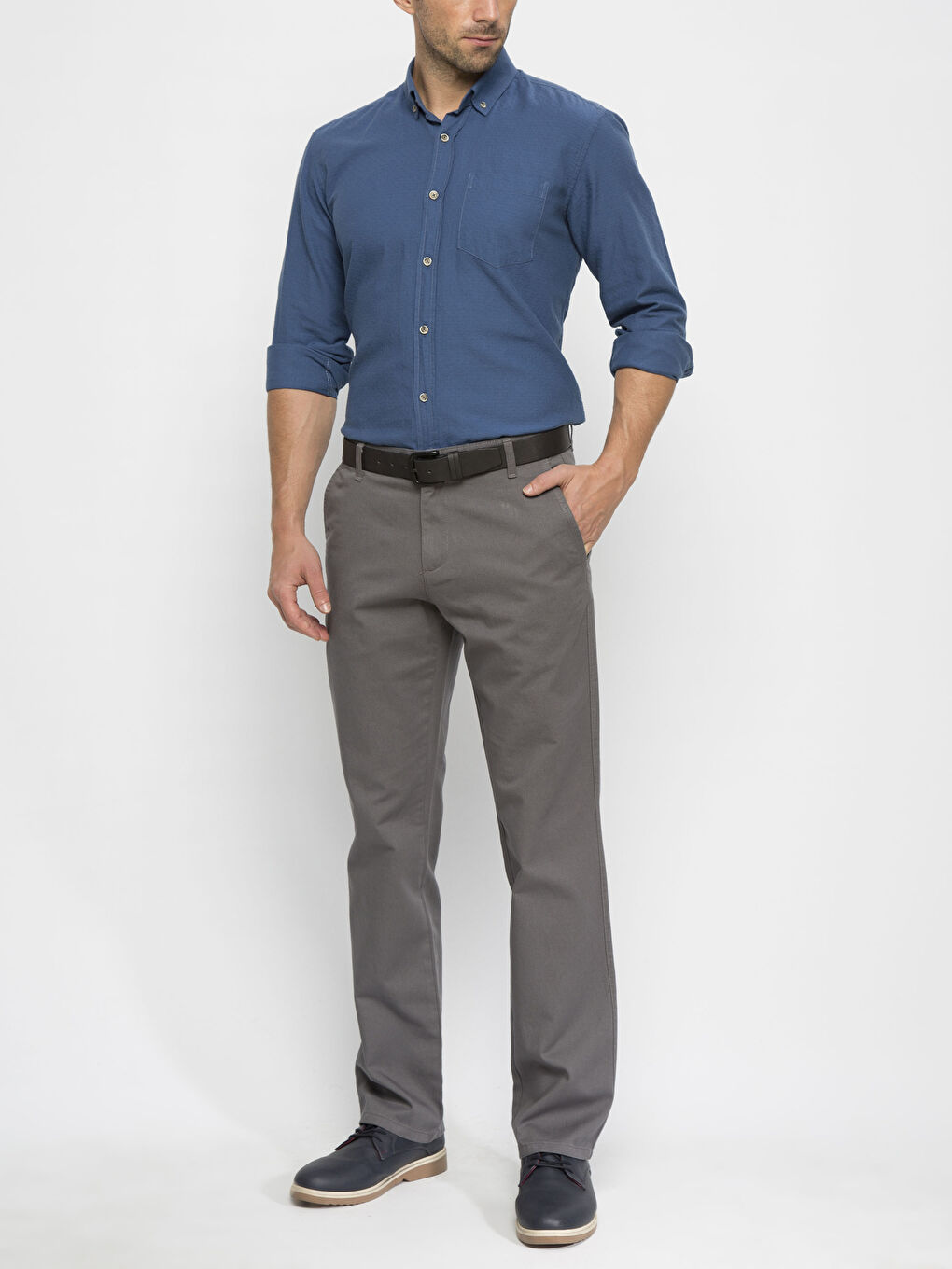 Pantalon chino GRIS Homme-2