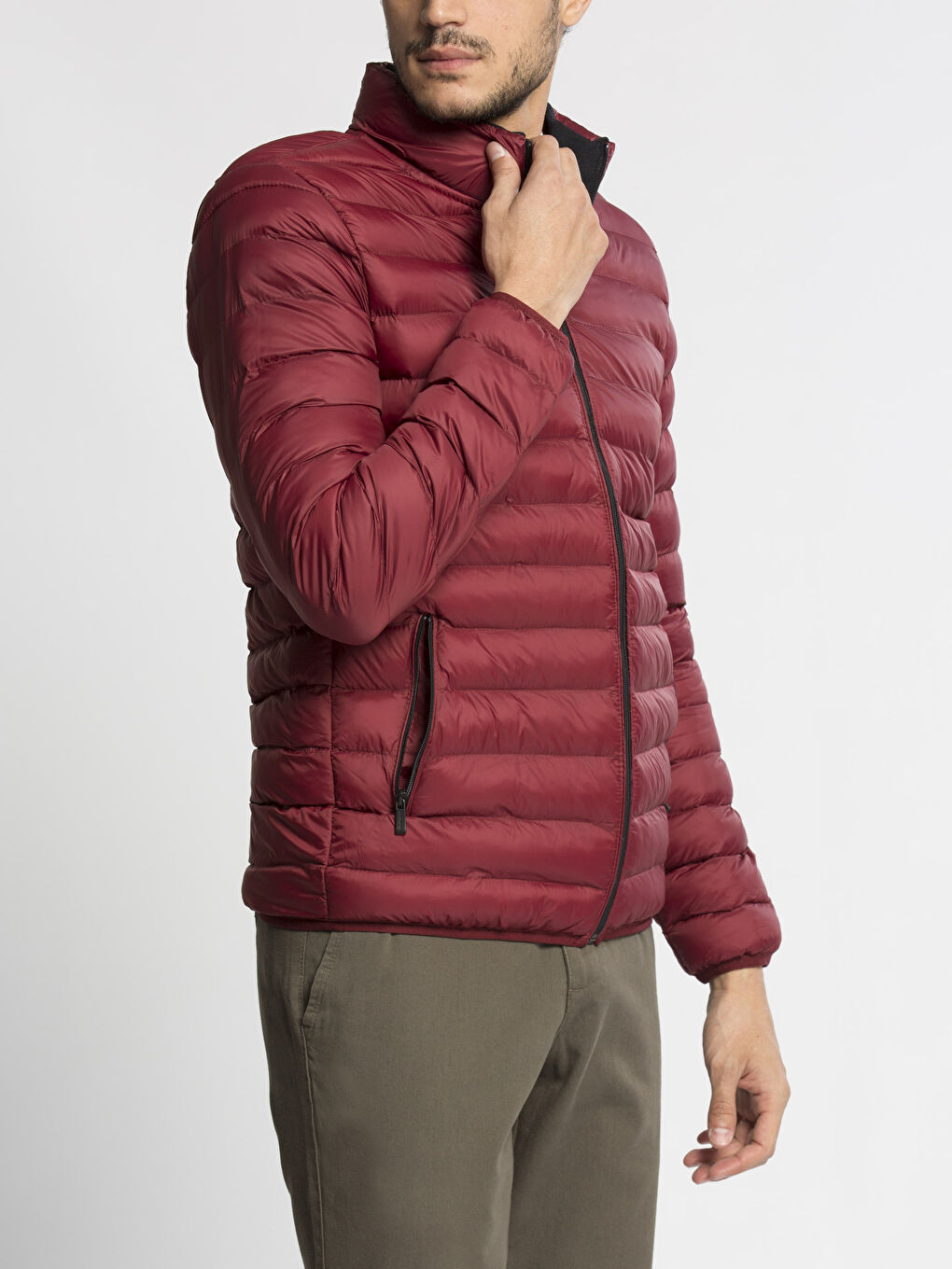 Koyu Kırmızı Şişme Mont