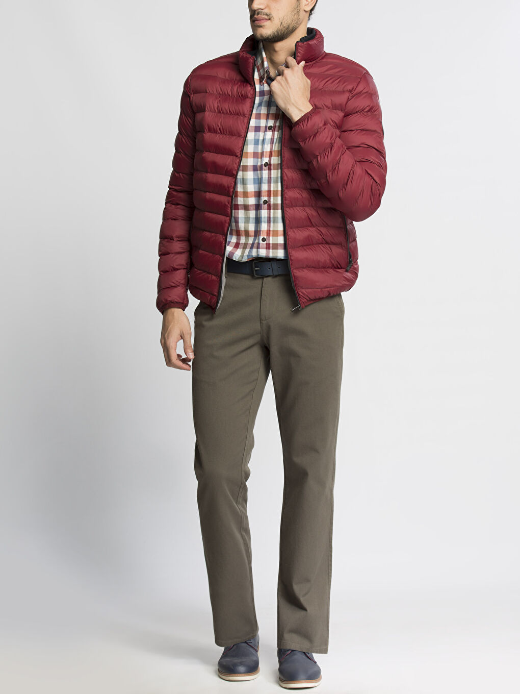 Koyu Kırmızı Şişme Mont-2