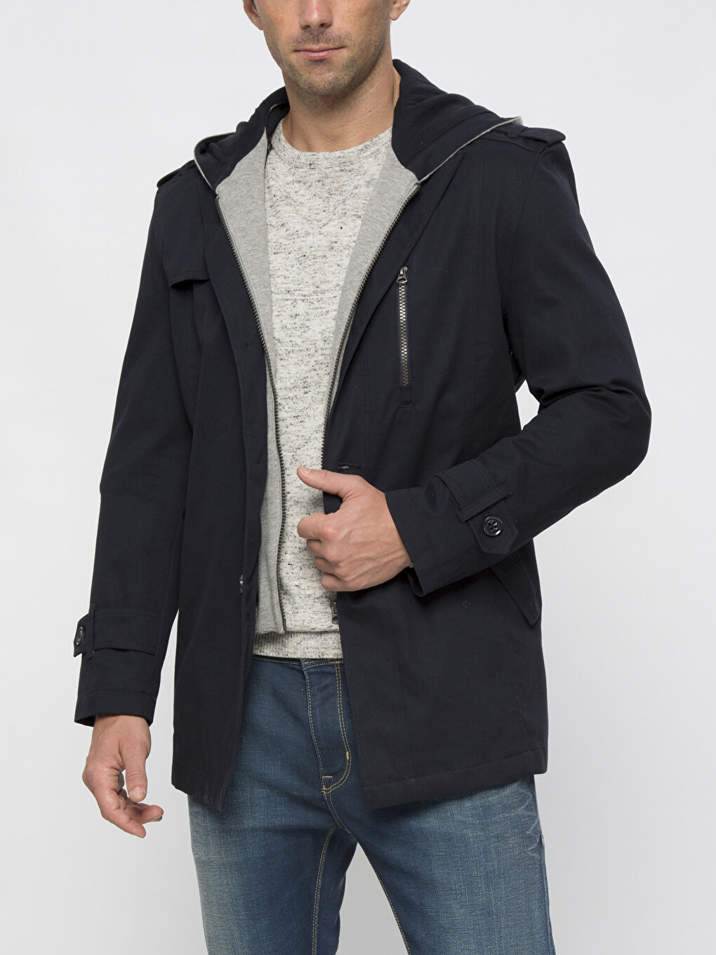 Man BLACK Trench Coat