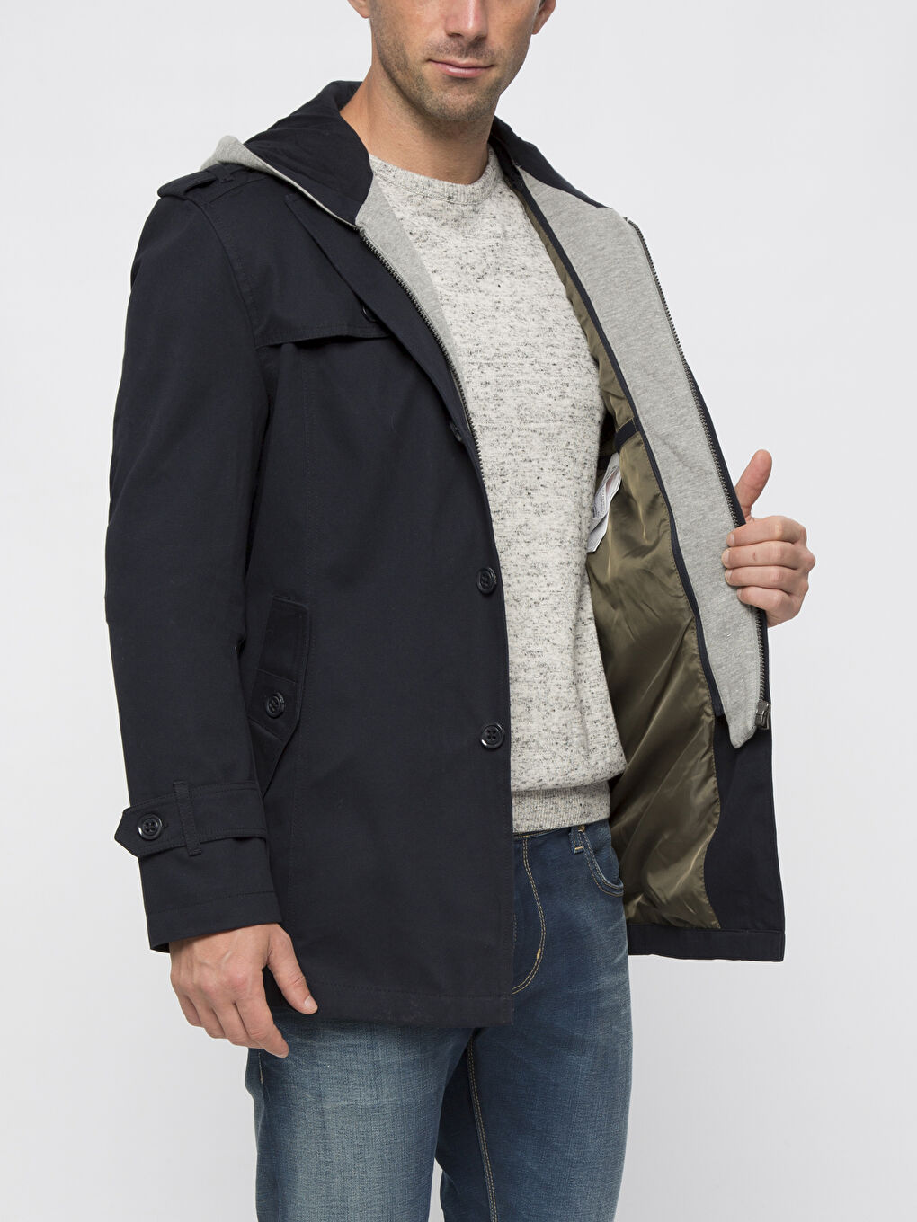 Man BLACK Trench Coat-1