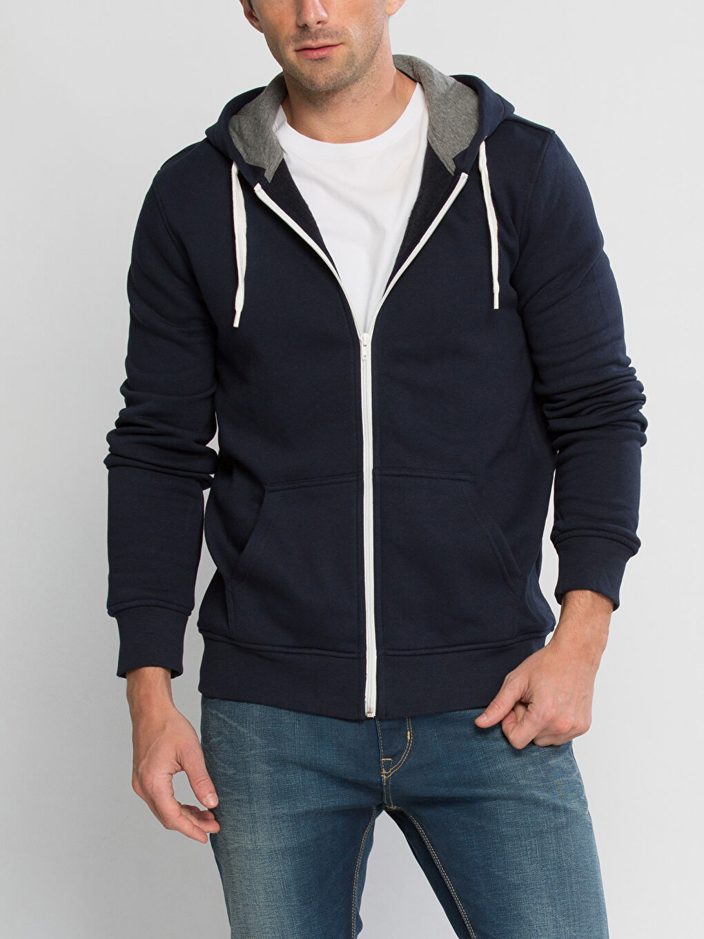 Lacivert Fermuarlı Sweatshirt