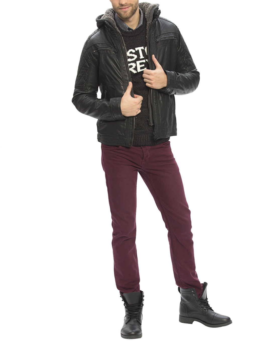 Heavy Short Coat with Hood-3