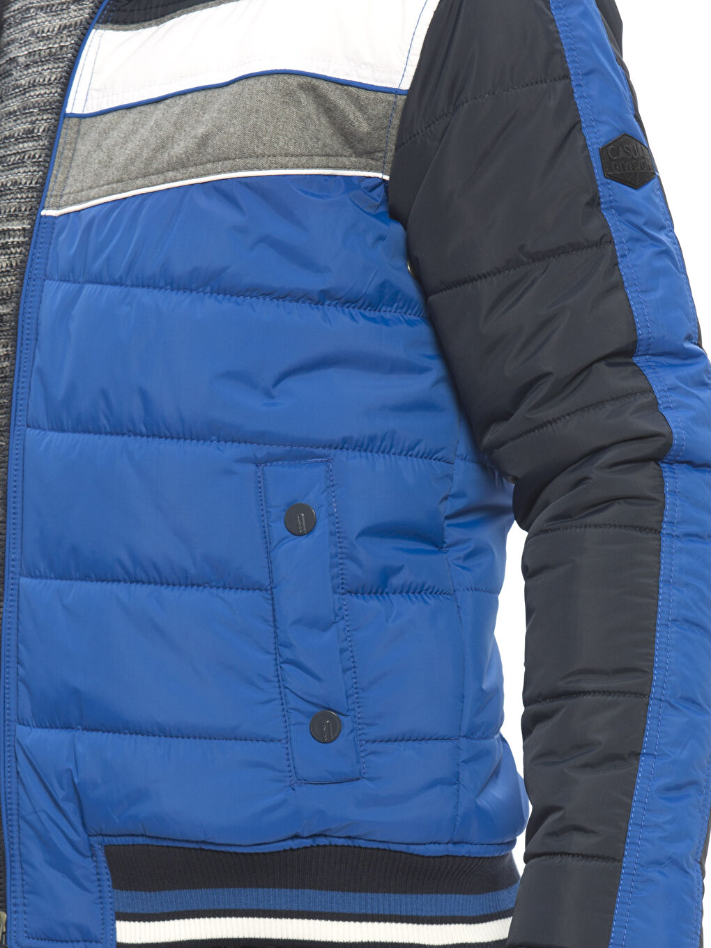 Mavi Mavı Şişme Mont-4