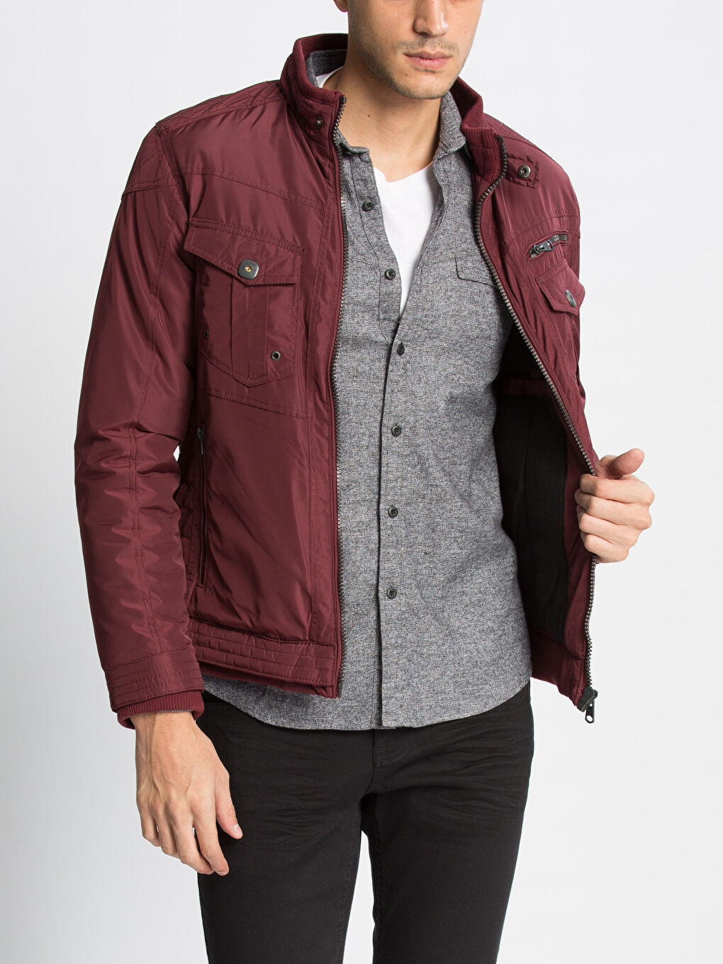 Bordo Şişme Mont-1