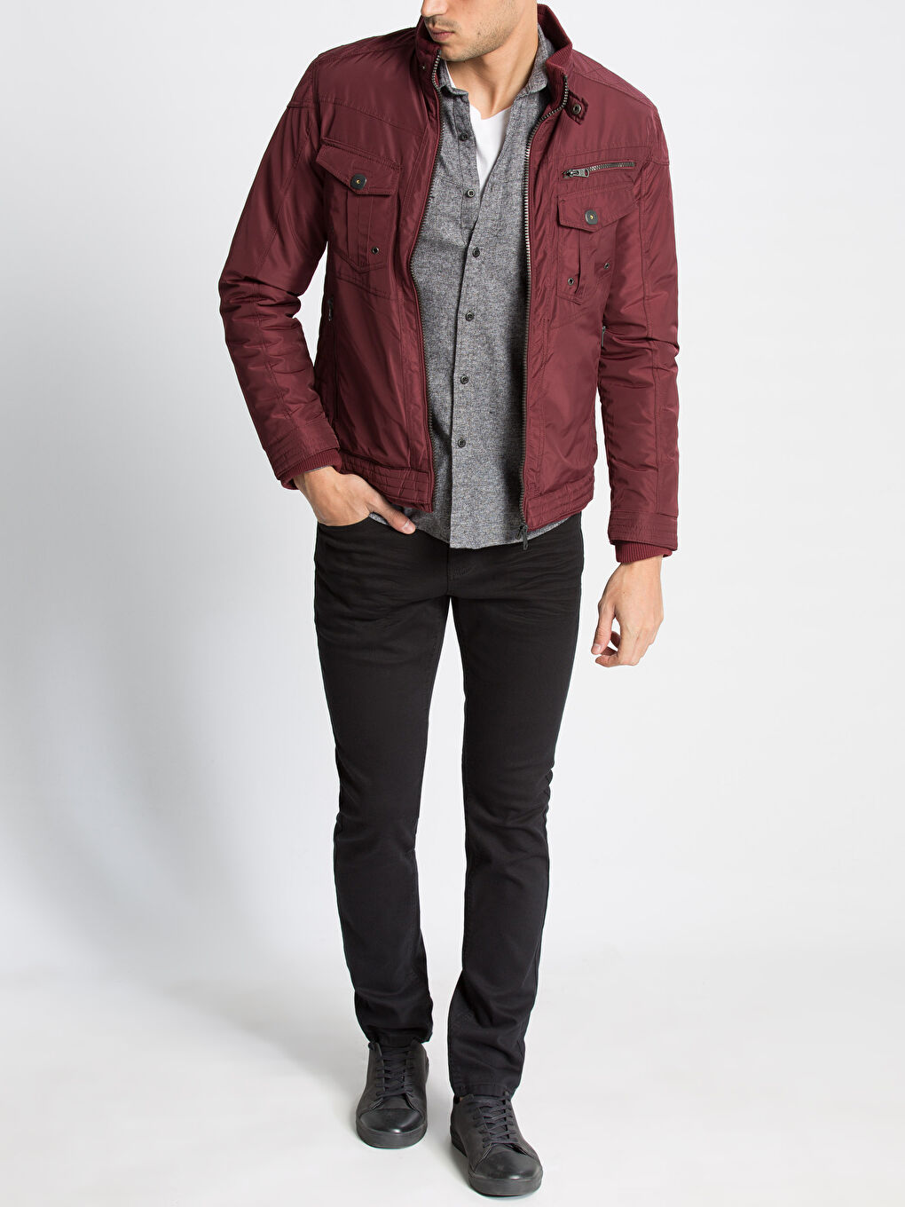 Bordo Şişme Mont-3