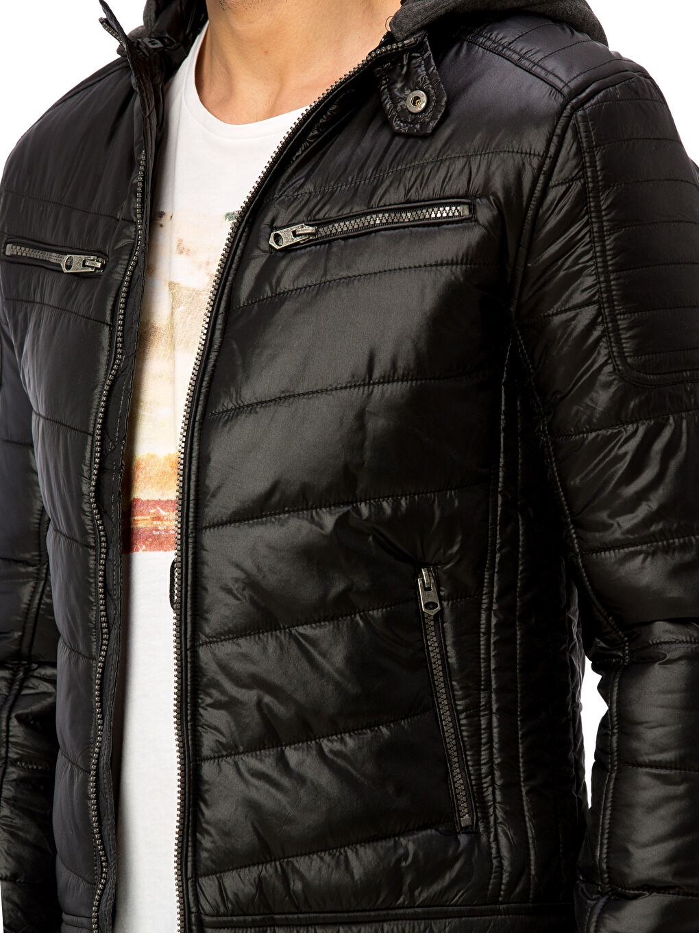 XSIDE Man BLACK Puffer Coat -6K2796Z8-CVL - LC Waikiki