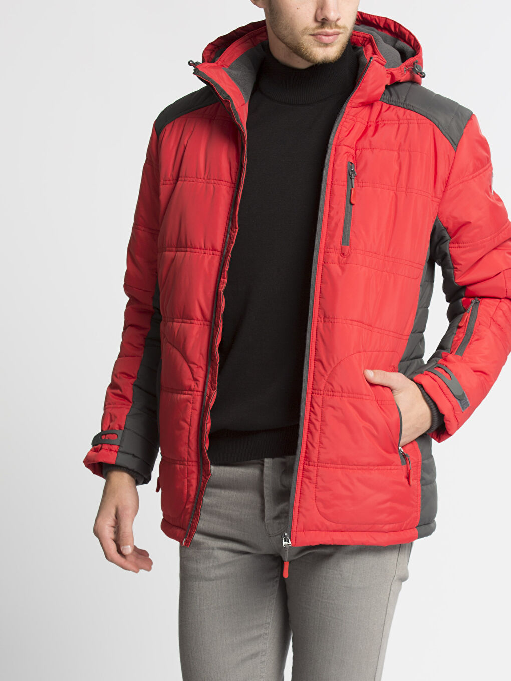Man RED Puffer Coat
