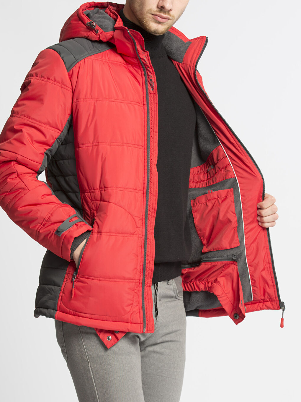 Man RED Puffer Coat-1
