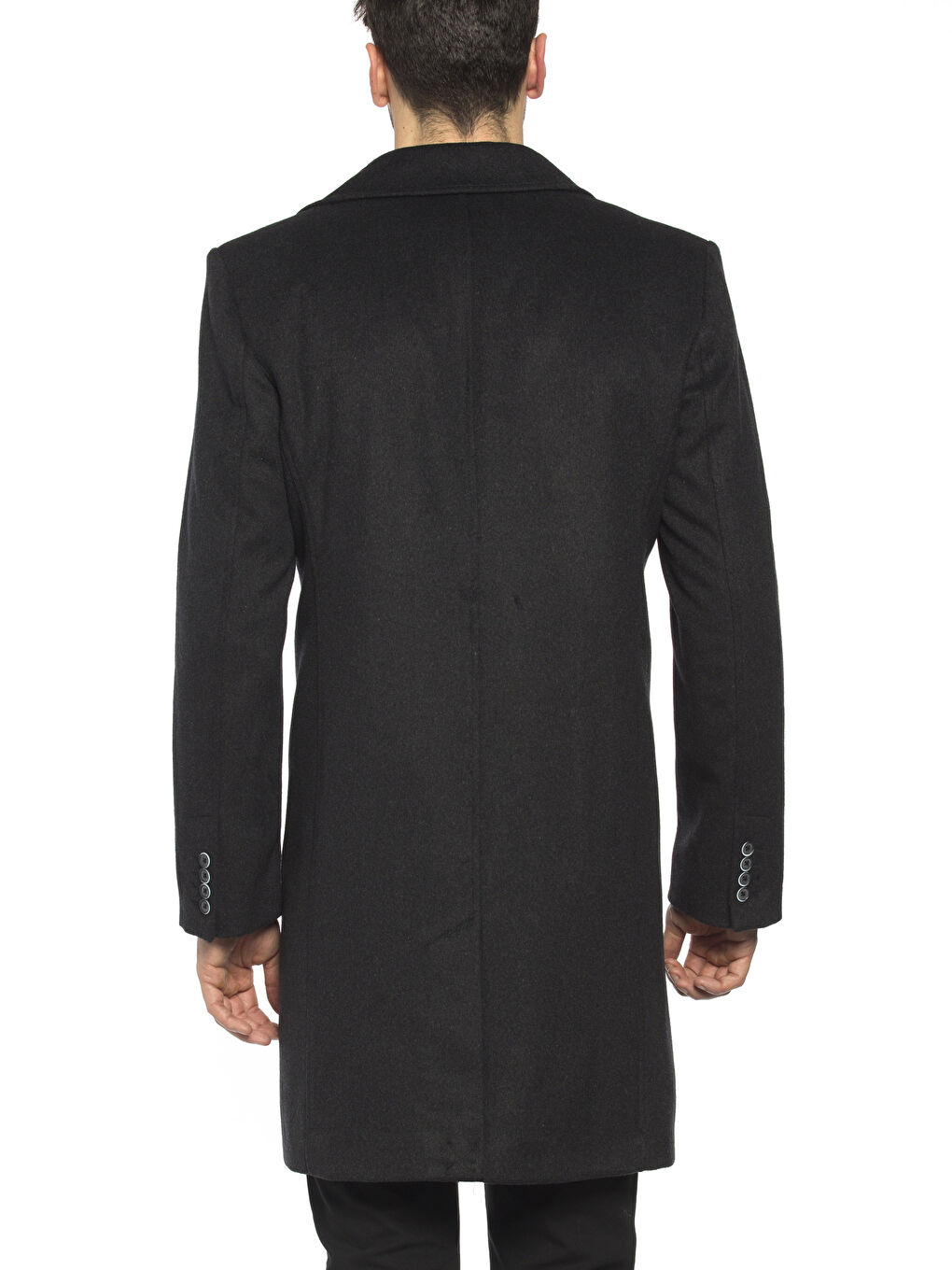 Palton din amestec de lână ANTRACIT Bărbat-1