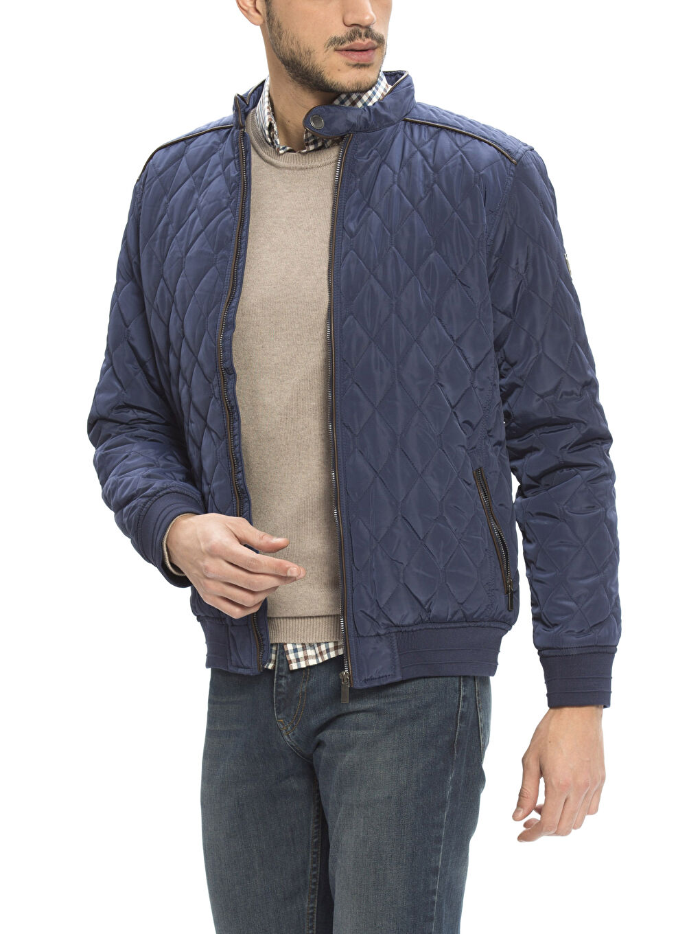 Mürekkep Mavi Şişme Mont