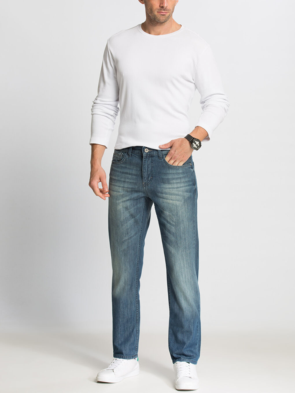 Orta İndigo Rodeo Jean Pantolon-2