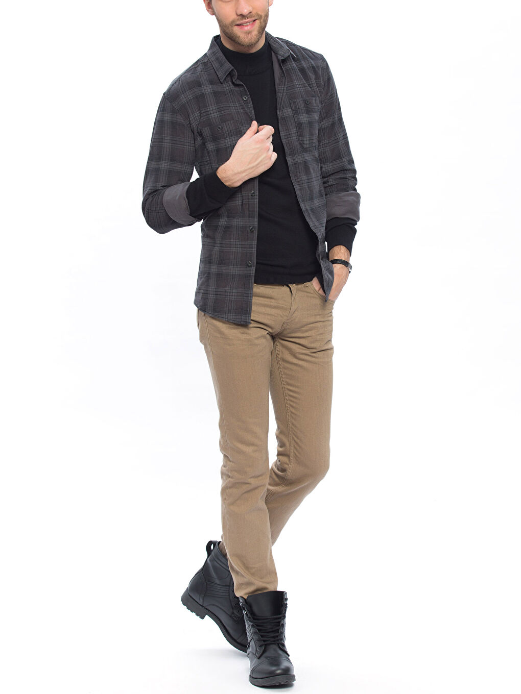 Мужчины Черный Рубашка-2