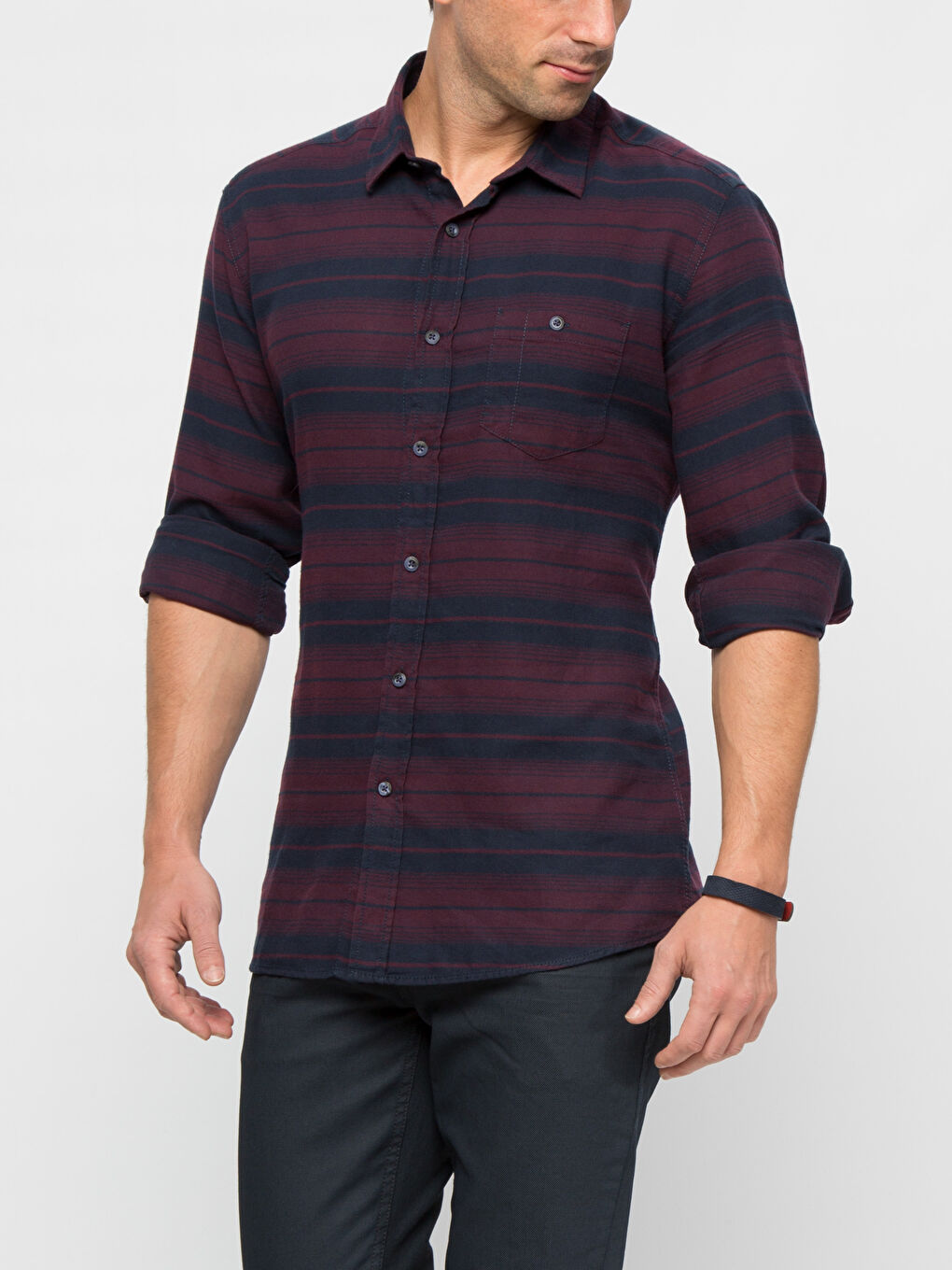 Man BORDEAUX Flannel Shirt