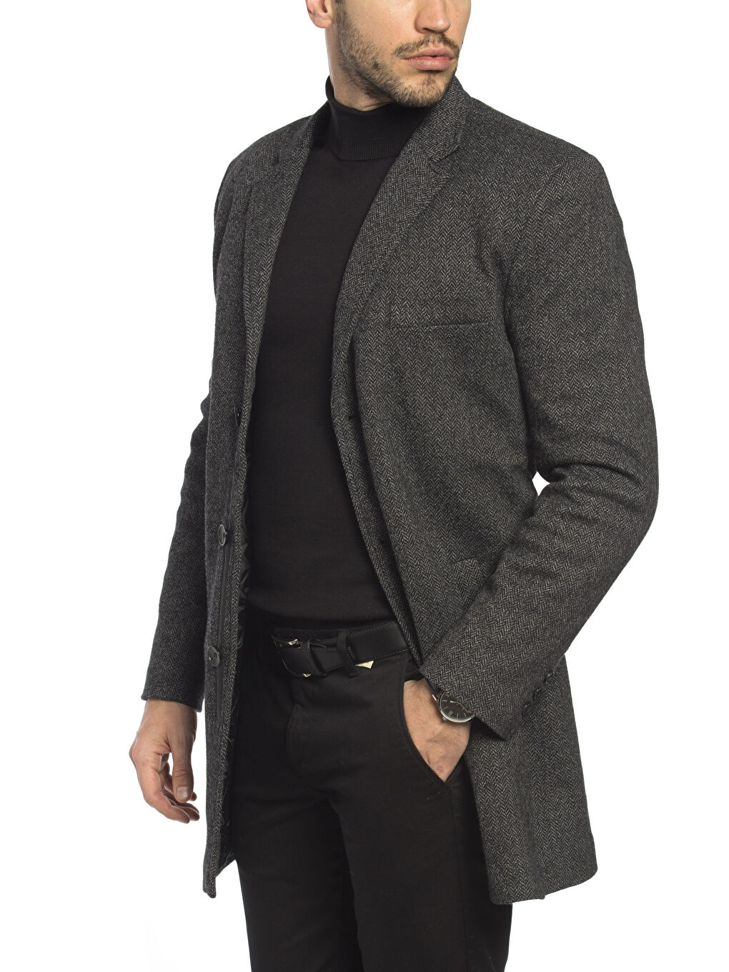 Antrasit Kaşe Kaban