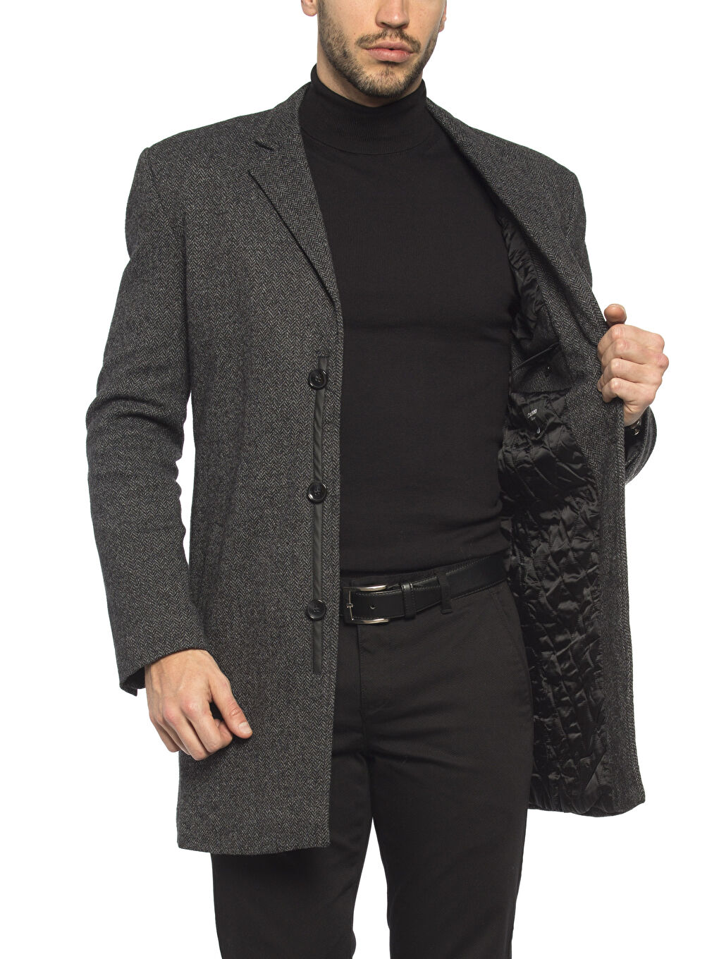 Antrasit Kaşe Kaban-1