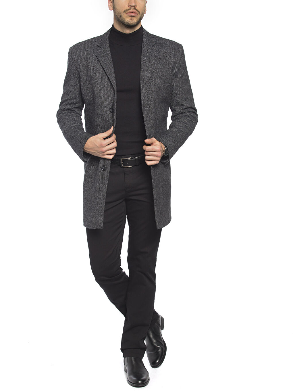 Antrasit Kaşe Kaban-3