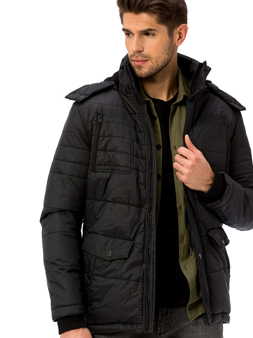 Yeni Siyah Şişme Mont