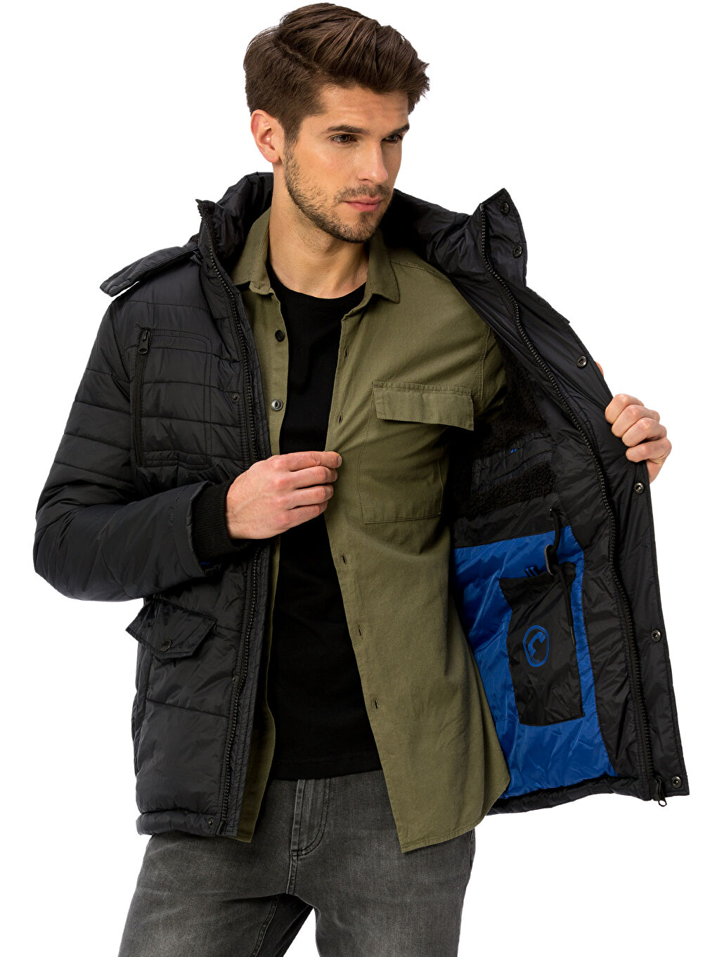 Yeni Siyah Şişme Mont-1