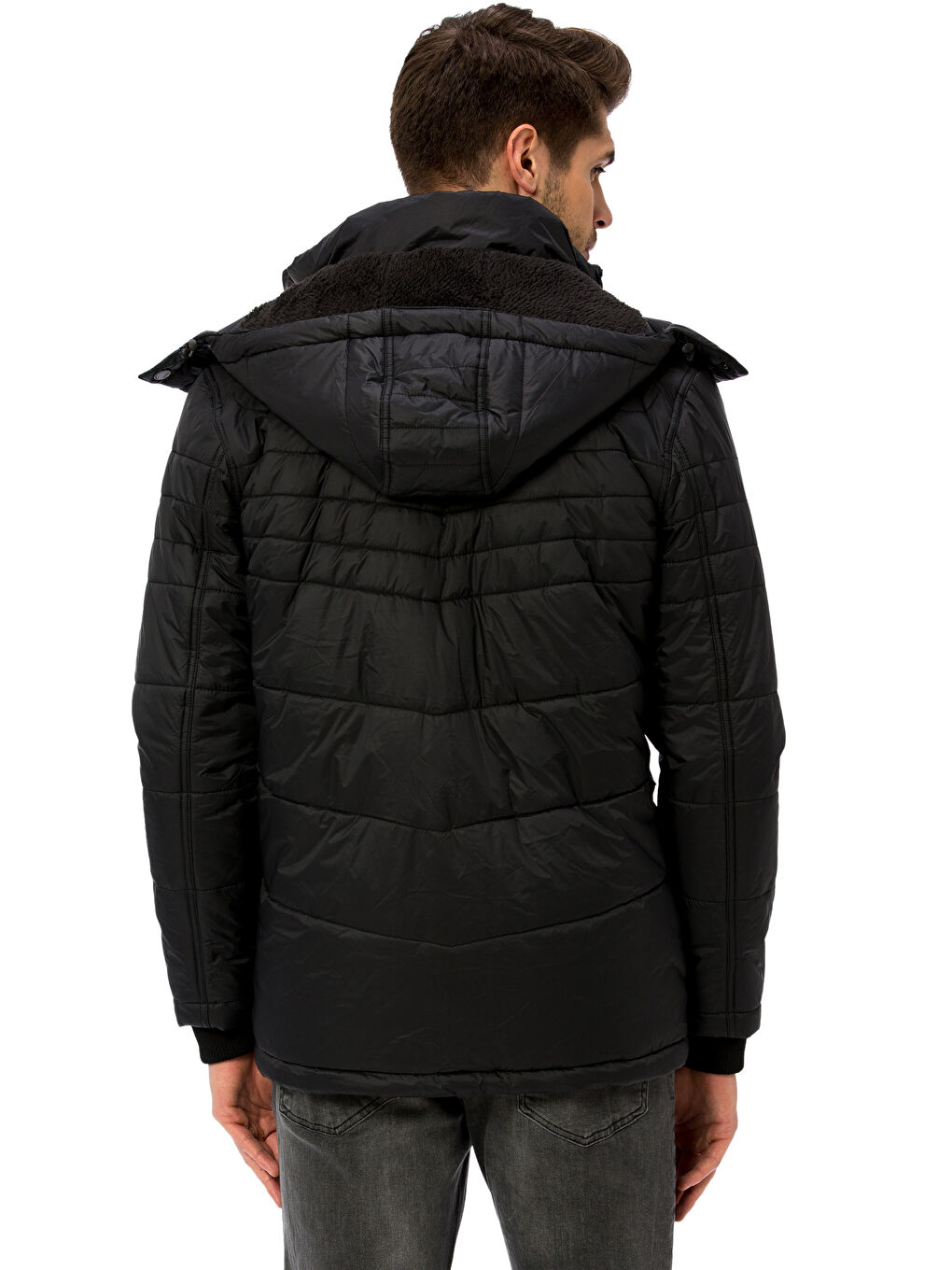 Yeni Siyah Şişme Mont-2