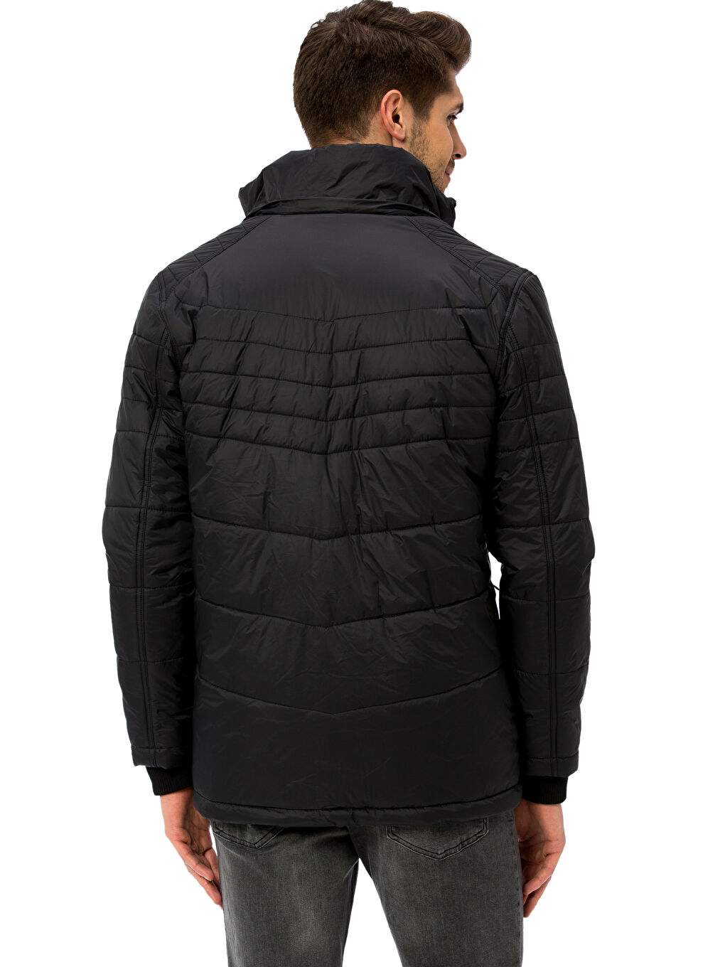 Yeni Siyah Şişme Mont-3