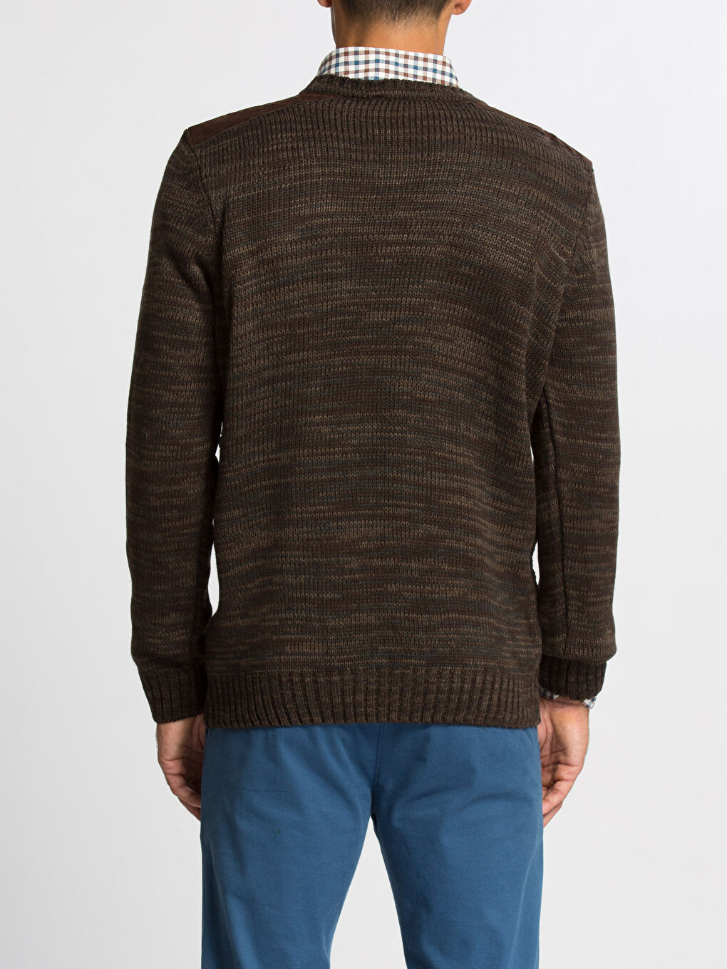 მამაკაცები ყავისფერი სვიტერი-1