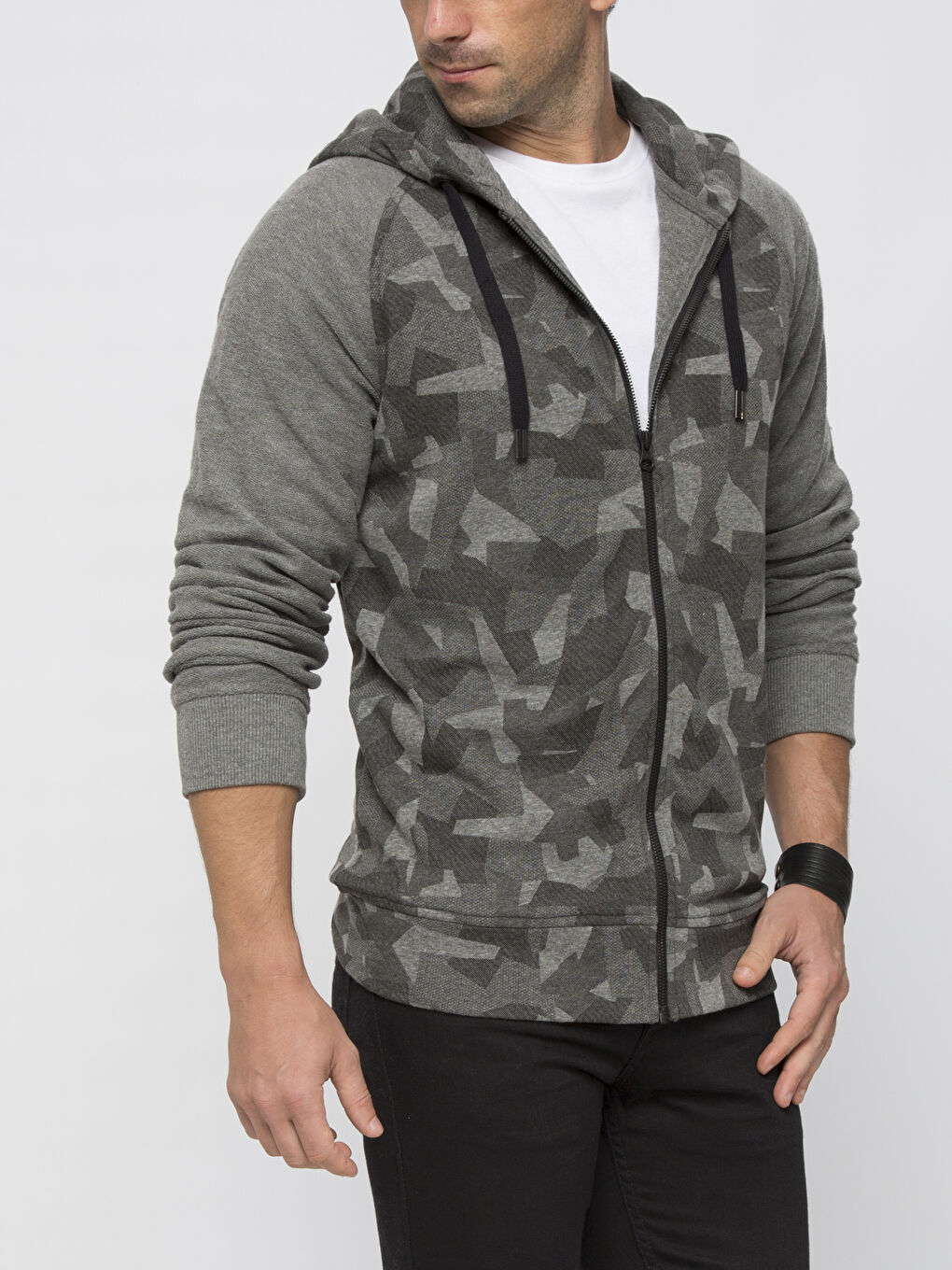 Man ANTHRACITE Zip-Up Sweatshirt