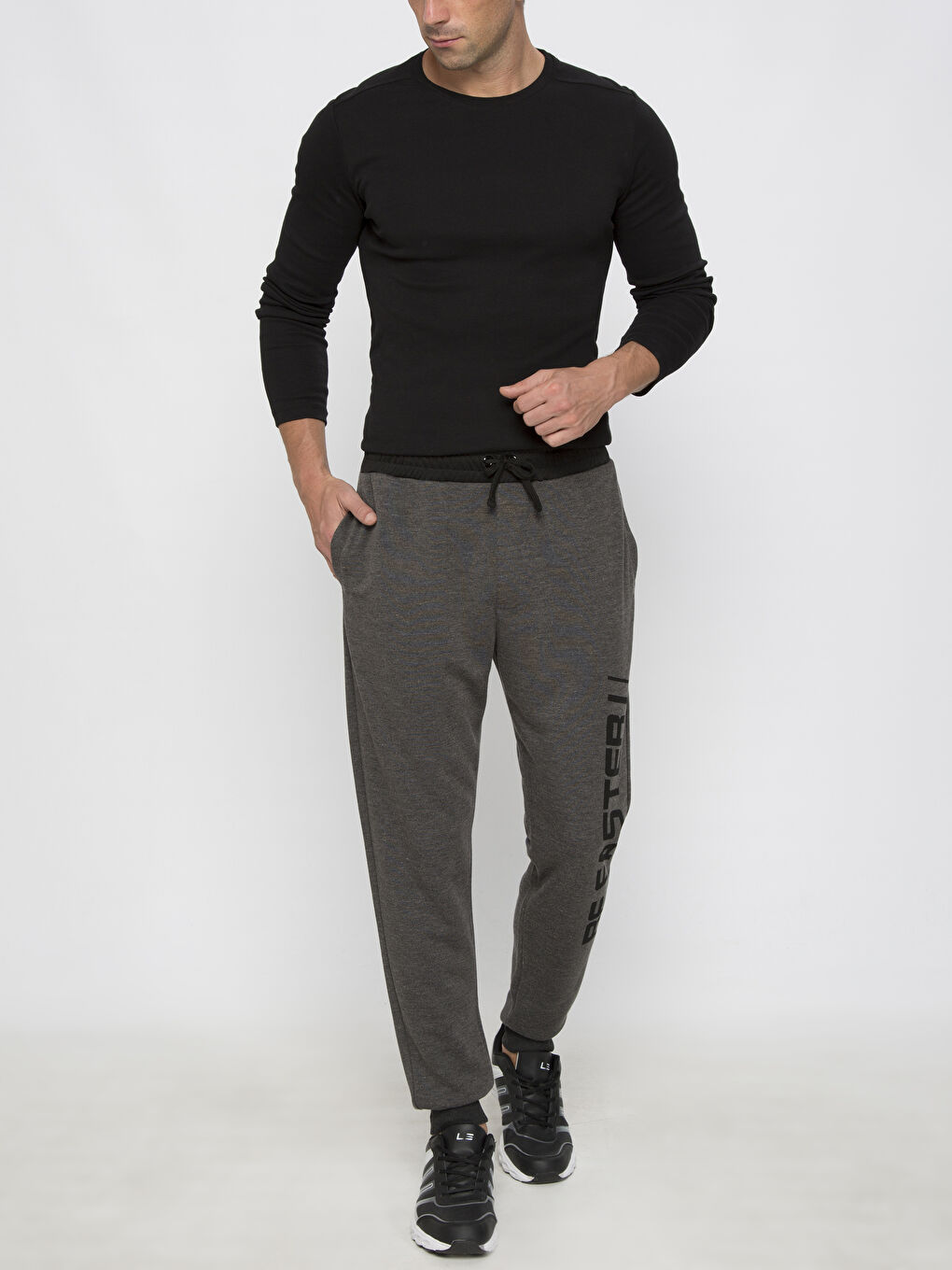 Antrasit Melanj Eşofman Altı-2