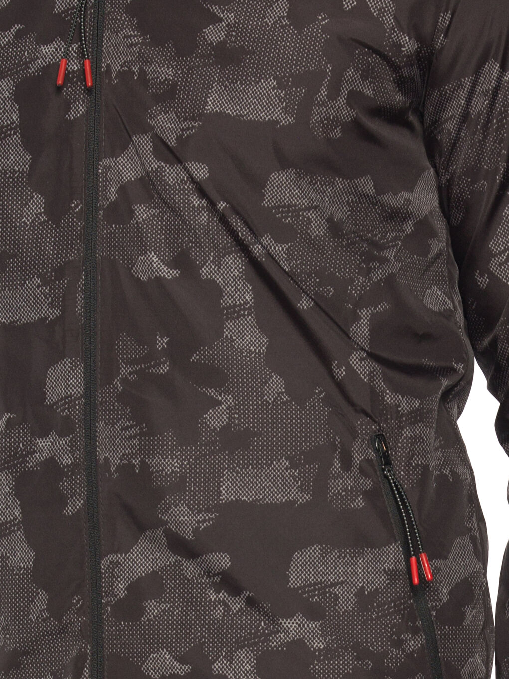 Antrasit Baskı Şişme Mont-3