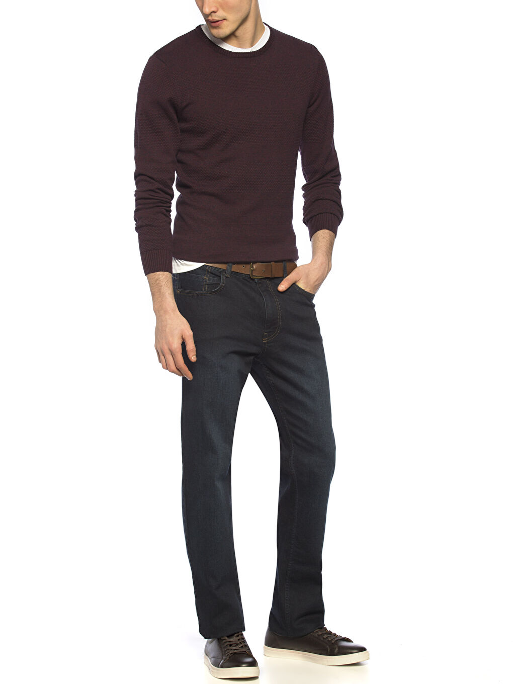 LCWAIKIKI Classic Man PLUM Sweater -6K7298Z8-E2Z