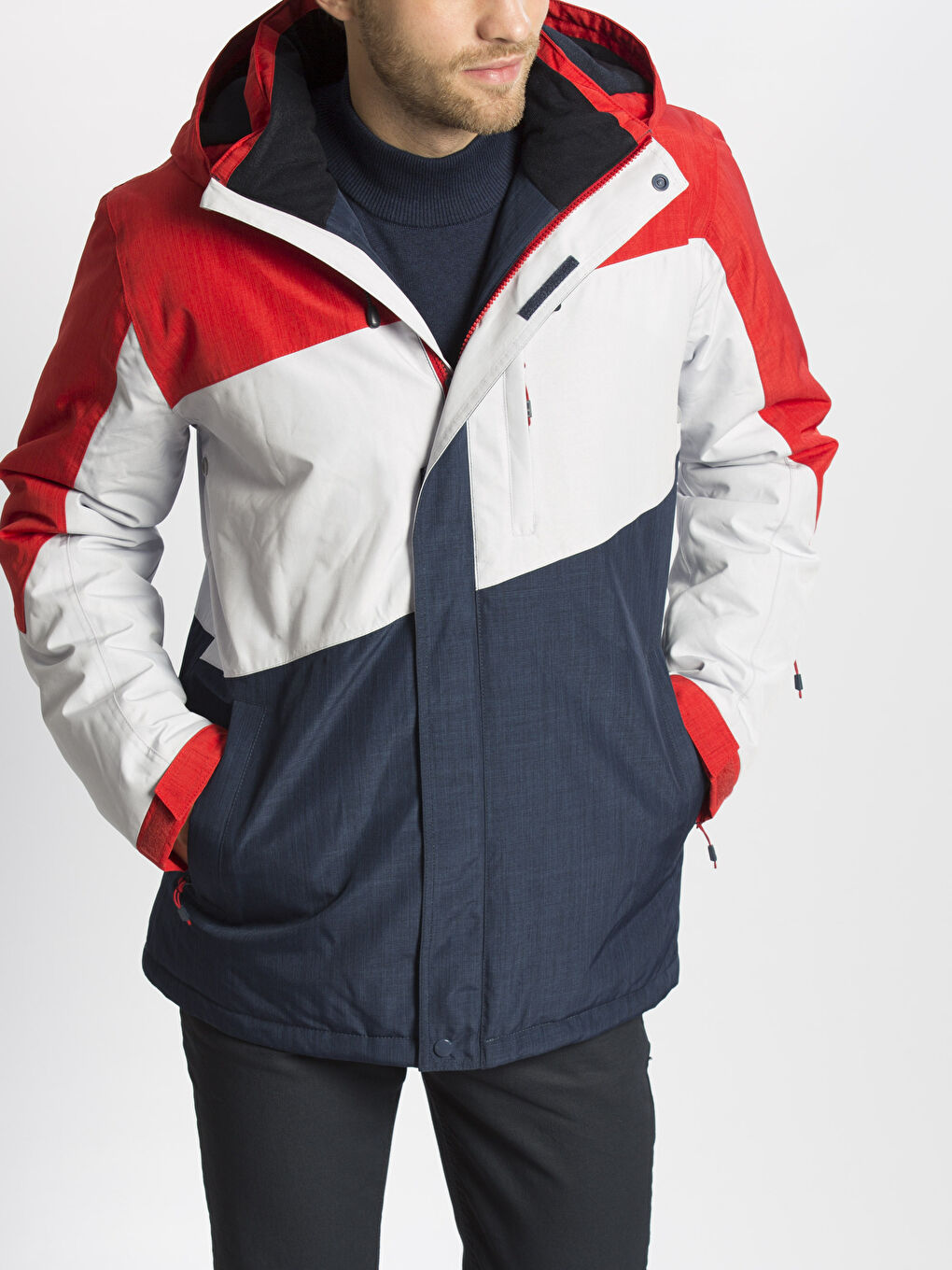 Kırmızı Melanj Şişme Mont