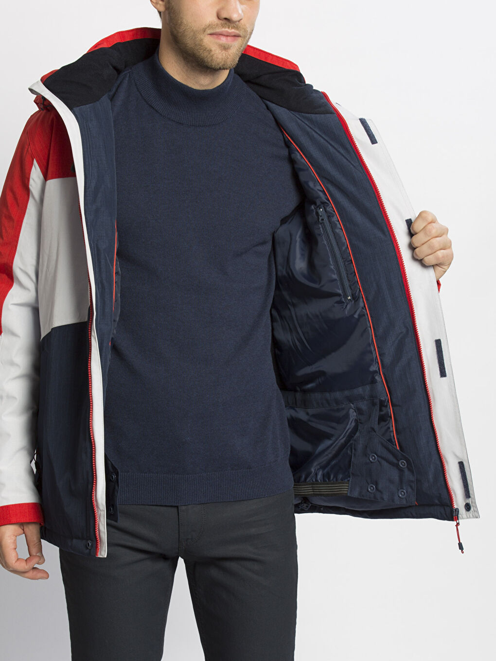 Kırmızı Melanj Şişme Mont-1