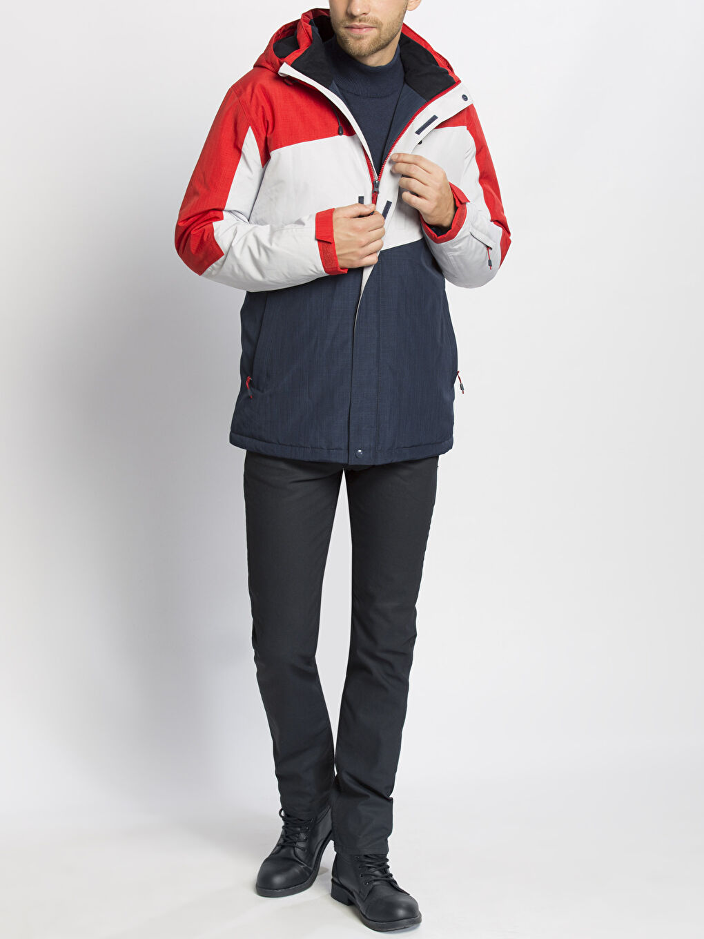 Kırmızı Melanj Şişme Mont-3