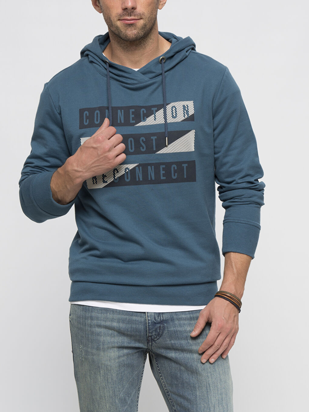 Мужчины Голубой Худи