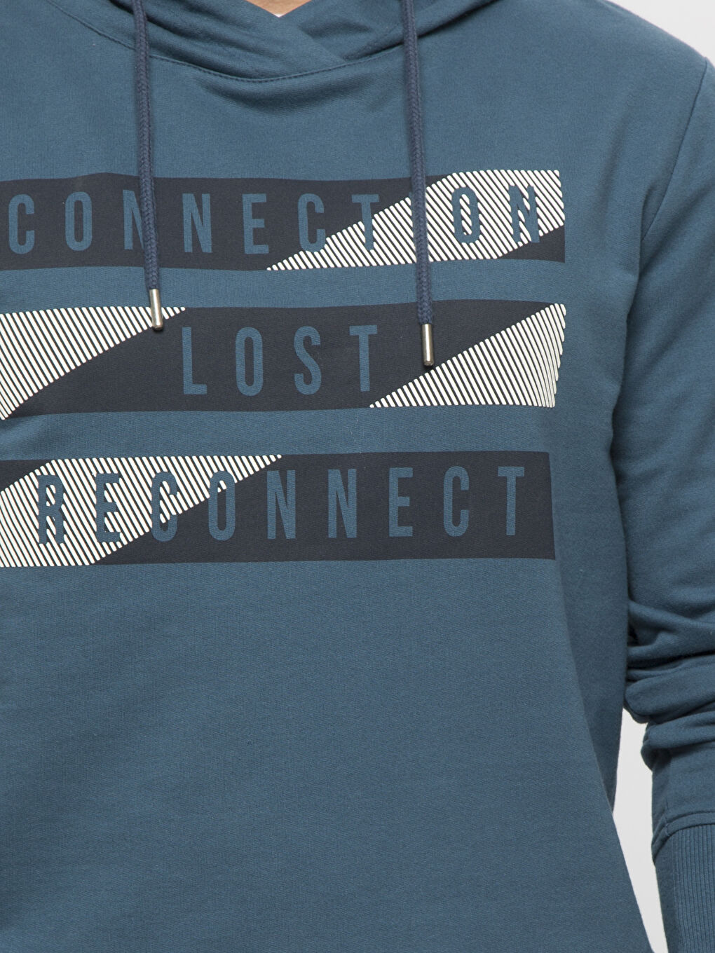 Мужчины Голубой Худи-3