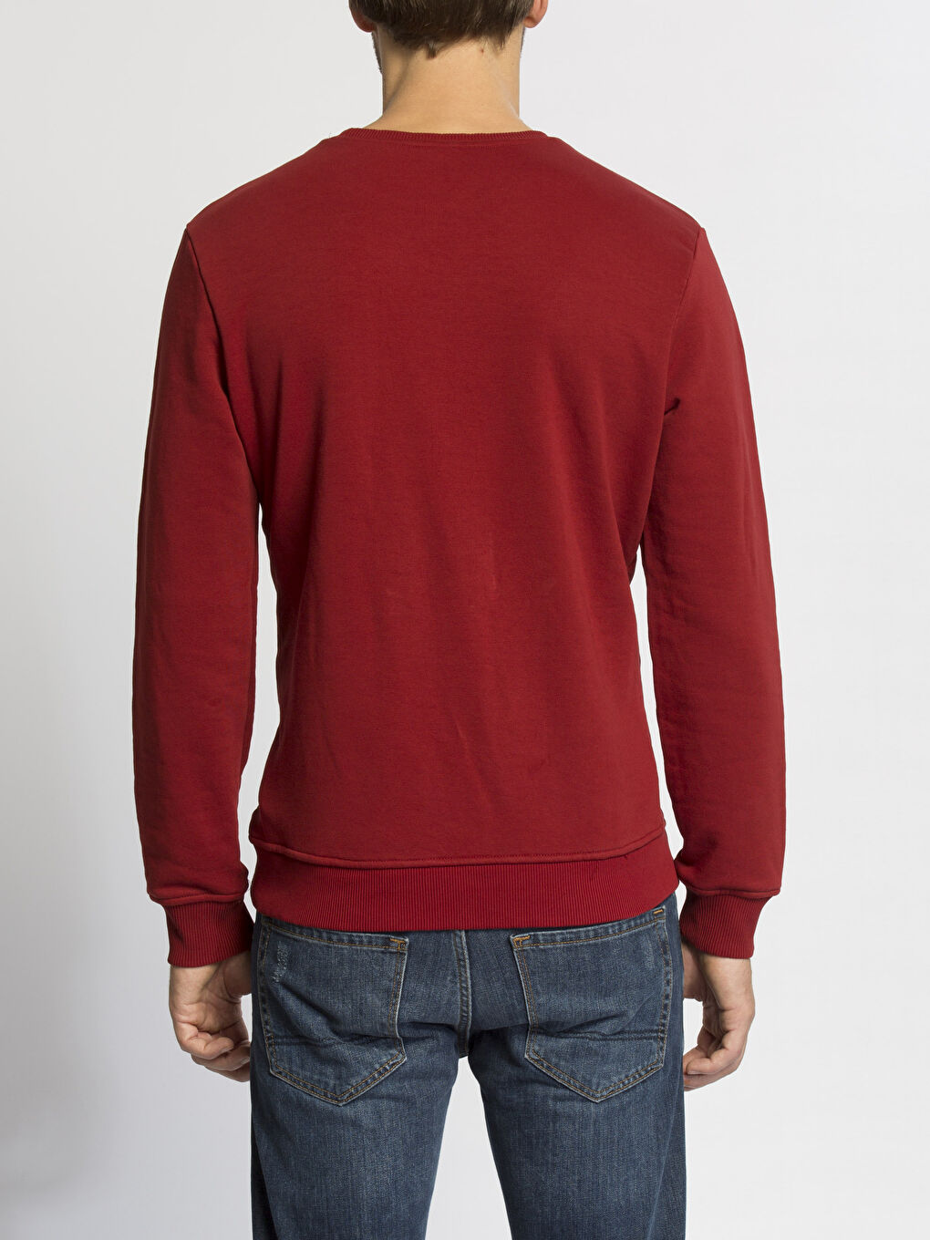 Kırmızı Regular Fit Yılbaşı Temalı Erkek Sweatshirt-1