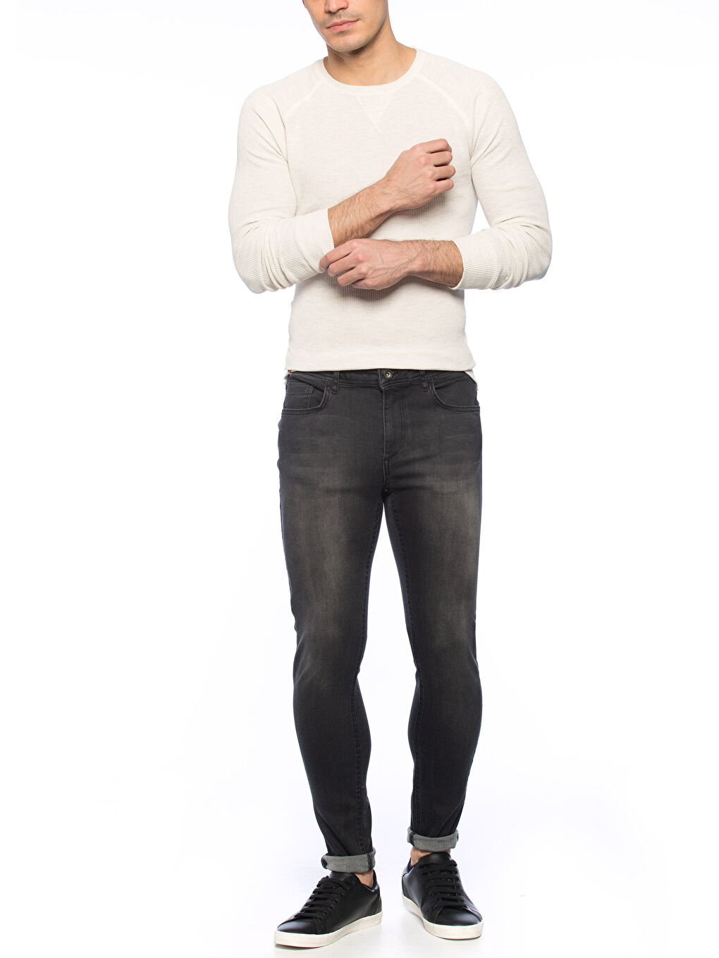 Siyah  Rodeo Jean Pantolon-2