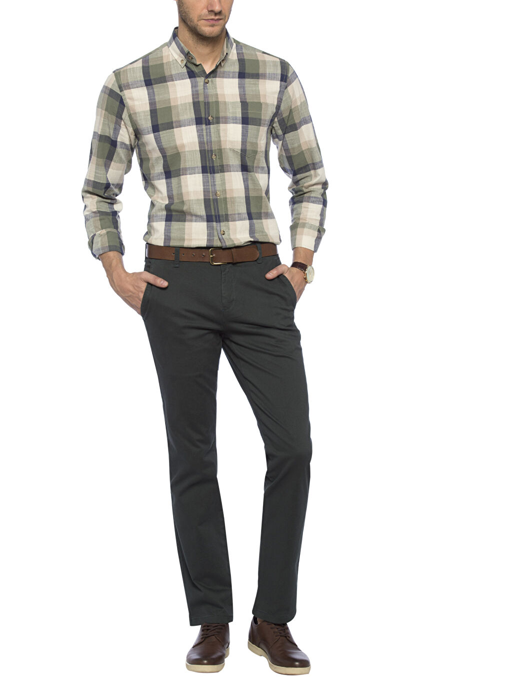 Koyu Yeşil Chino Pantolon-2