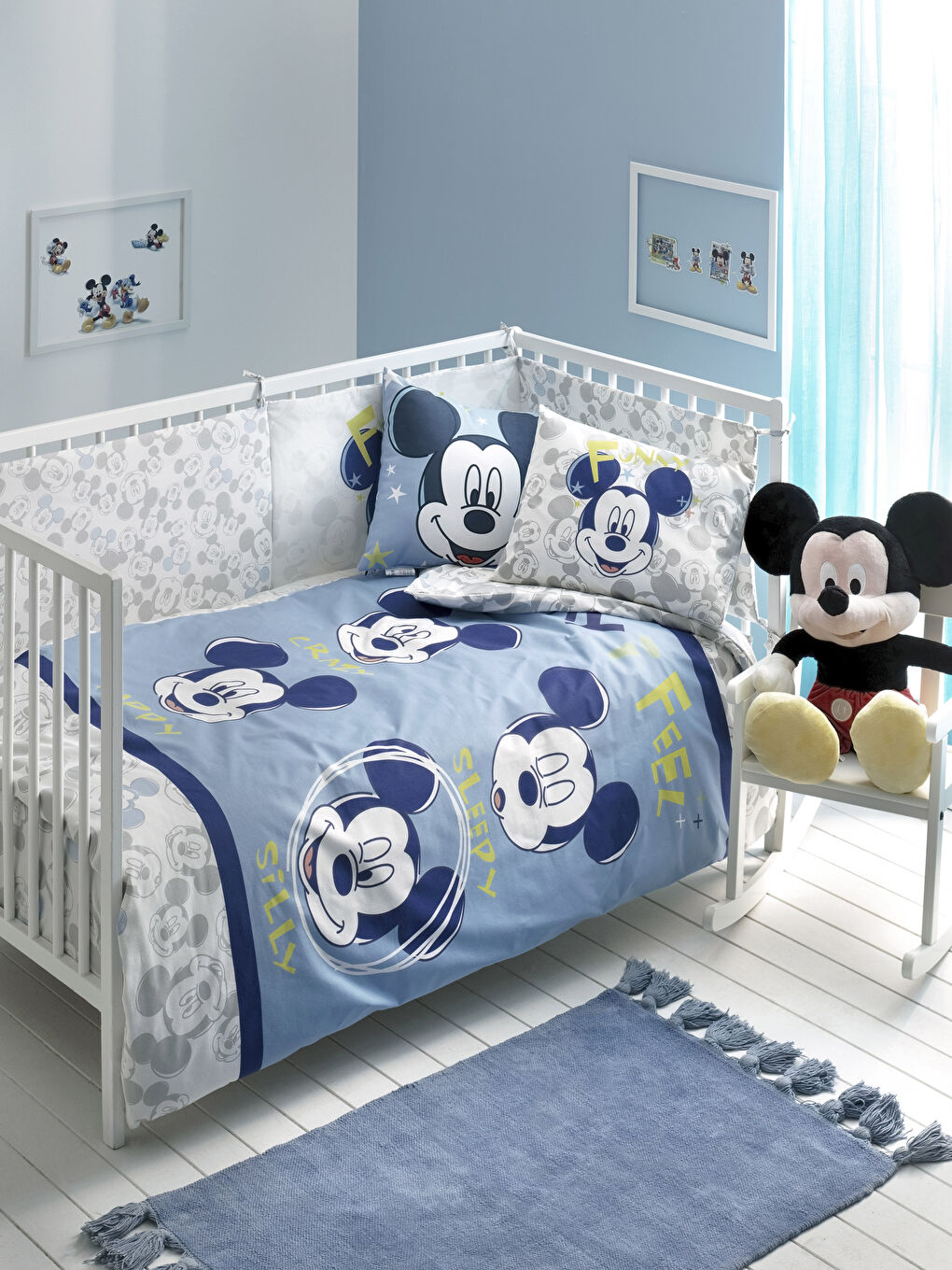 Mavi Baskılı Bebek Nevresim Takımı