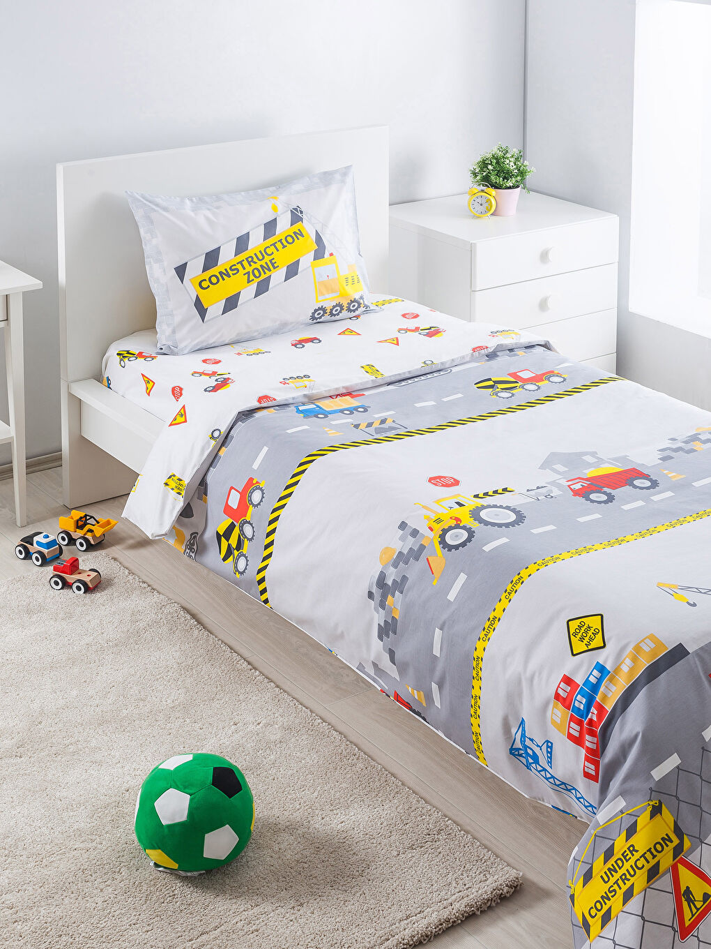 Unisex GREY Kids' Duvet Cover Full Set-1