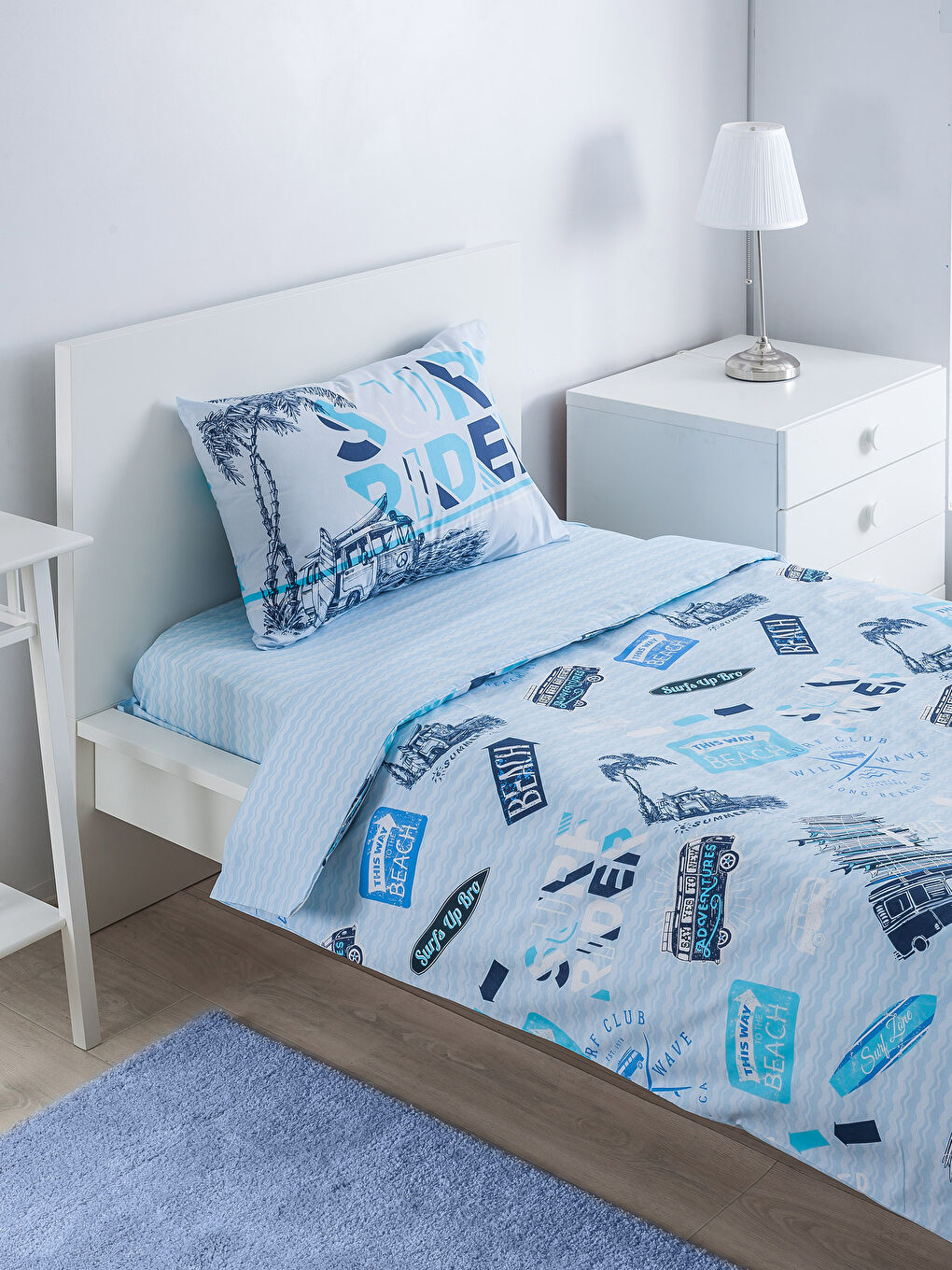 Mavi Baskılı Çocuk Nevresim Takımı