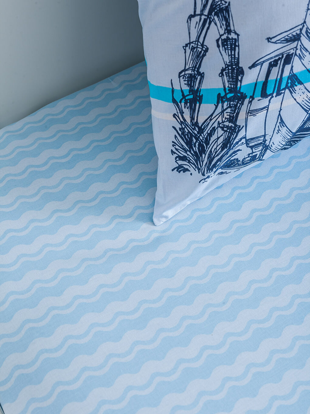 Mavi Baskılı Çocuk Nevresim Takımı-3