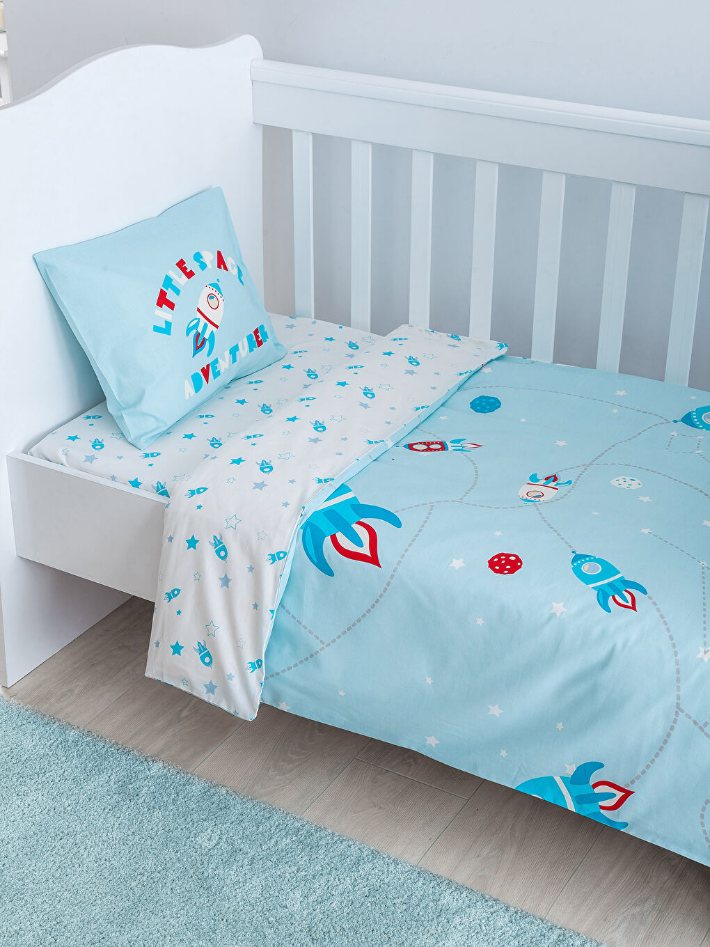 Mavi Baskılı Bebek Nevresim Takımı-1