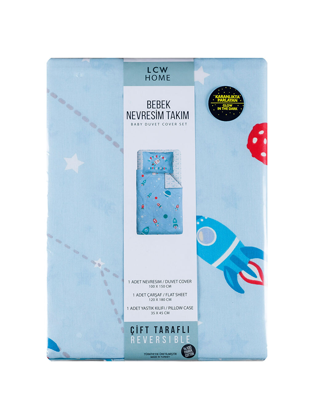 Mavi Baskılı Bebek Nevresim Takımı-7